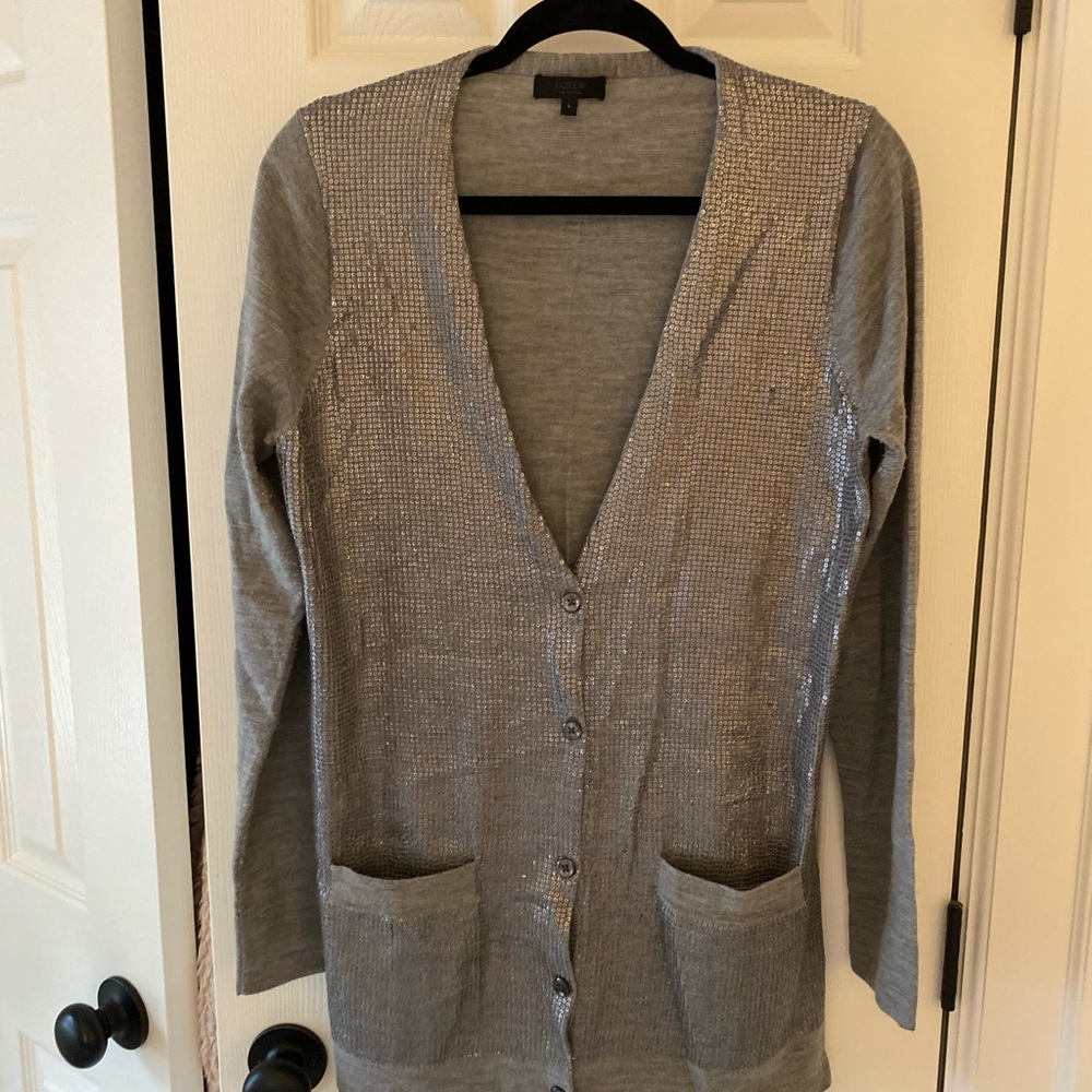 J Crew Collection Sequin Cardigan